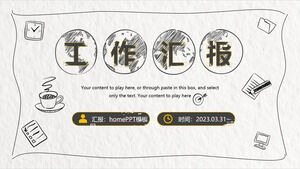 Templat ppt laporan kerja yang dilukis dengan tangan sederhana