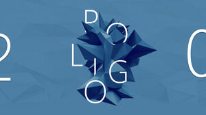 ダイナミックブルー3Dソリッドポリゴン背景PPTテンプレートのダウンロード