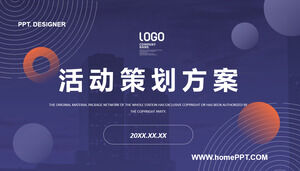 Szablon PPT dla schematu planowania działań z prostym niebieskim kółkiem i kropką w tle