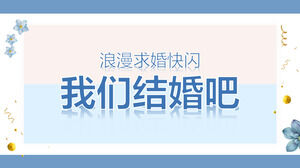 Blue Flash Wind „Let's Get Married” Romantyczna propozycja PPT Szablon do pobrania