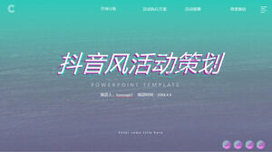 Bezpłatne pobieranie szablonu PPT dla zielonego schematu planowania aktywności Tiktok