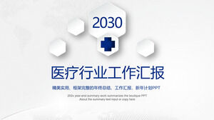 Blauer mikrostereoskopischer Arbeitszusammenfassungsbericht für die medizinische Industrie PPT-Vorlage herunterladen