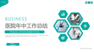 Descargue la plantilla PPT para el resumen de trabajo de mitad de año de un hospital verde y simple