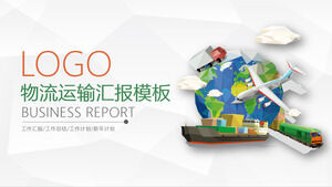 輸送の背景を持つ物流業界の作業レポートのPPTテンプレート