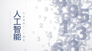 Laden Sie die PPT-Vorlage für das Thema Künstliche Intelligenz mit blauem digitalem Hintergrund herunter