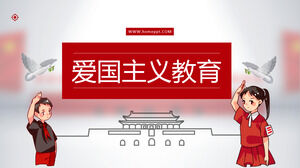 Laden Sie die PPT-Vorlage für patriotische Bildung für Grundschüler und weiße Taubenhintergründe herunter