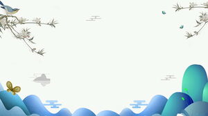 Cinq images d'arrière-plan PPT de style chinois de fleurs et d'oiseaux classiques