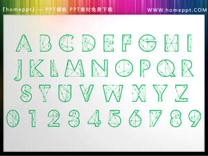 ベクターぬりえ26文字0～9 PPTアートキャラクター素材ダウンロード