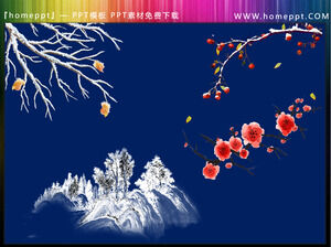 Tre serie di materiali illustrativi PPT per piante in inverno