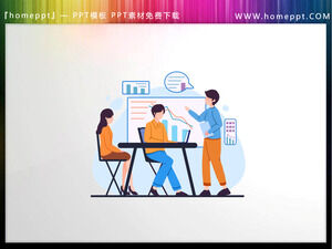 11 векторных иллюстраций PPT для фигурок на рабочем месте