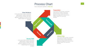 Four rotating arrows juxtaposed PPT graphics