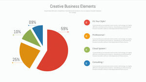Material de PPT de escala de pastel en forma de pastel