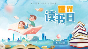 Templat PPT Pertemuan Kelas Tema Hari Buku Sedunia