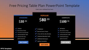 Abonelik ücretleri için Ücretsiz Powerpoint Şablonu