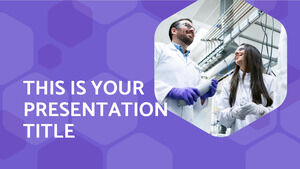 Plantilla de PowerPoint gratis para diapositivas de hexágonos morados