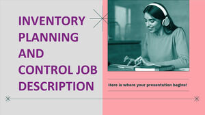 Descrizione del lavoro di pianificazione e controllo dell'inventario