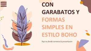 Rabiscos e formas simples no portfólio de estilo Boho