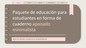 Caderno oblongo de estilo minimalista Pacote educacional para estudantes