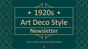 Boletim informativo estilo art déco dos anos 1920