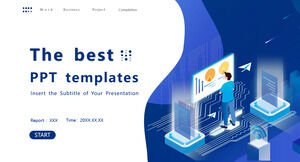 قوالب باوربوينت للأعمال التقنية الزرقاء