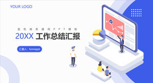 Простой и плоский шаблон сводного отчета о работе PPT