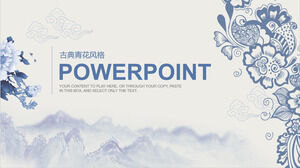 Modèle PPT de rapport d'activité bleu classique bleu et blancTélécharger