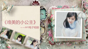 Download de modelo PPT de álbum de crescimento de menina de estilo retrô bonito