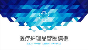 Blauer geometrischer Hintergrund medizinischer Qualitätskontrollkreis QCC-Ergebnisbericht PPT-Vorlage