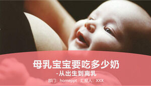 母乳喂養的寶寶從出生到斷奶應該吃多少奶量《母嬰餵養PPT模板》