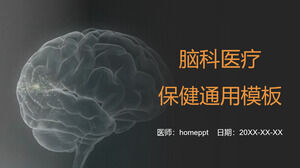 Download black brain themed PPT template with brain background