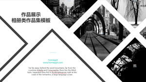 Czarno-białe portfolio fotografii szablon PPT do pobrania