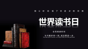 Faça o download do modelo PPT para a reunião de classe temática do Dia Mundial do Livro com fundo de livro