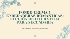 Fundo Creme e Vinhas Românticas - Lição de Literatura para o Ensino Médio