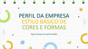 Unternehmensprofil für den Stil „Grundfarben und Formen“.