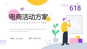 Modello PPT del piano di attività di e-commerce di metà anno 618
