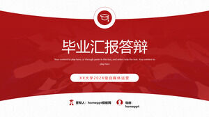 Simplified and Practical Classic Red Graduation Report Defense PowerPoint Template