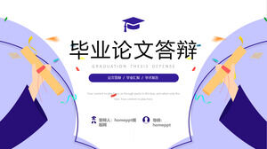 Lucrare de examen, artificii, pălărie de doctorat, stil geometric, șablon PowerPoint de susținere a tezei de absolvire