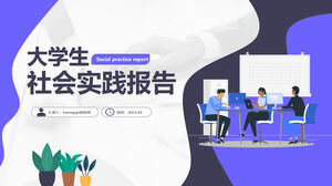 Stil ilustrare Șablon PowerPoint Raport de practică socială pentru studenți