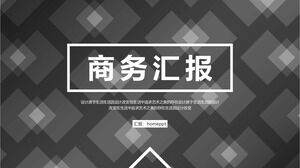 Modello PPT di rapporto commerciale con sfondo nero e sfondo quadrato bianco