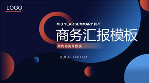 파란색 주황색 점과 원 배경이 있는 비즈니스 보고서용 PPT 템플릿 다운로드