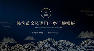 Modèle PPT de rapport d'activité générale en or bleu simple et exquisTélécharger