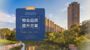 Download the PPT template for the property quality improvement plan in the background of residential buildings