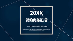 Business report PPT template with simple blue line background