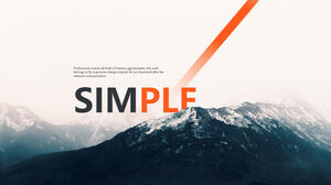 雪山背景極簡歐美風PPT模板免費下載