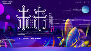 La technologie change l'avenir, les villes de création intelligentes, le modèle PPT du thème de la ville intelligente