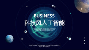 Download the artificial intelligence theme PPT template with The Blue Planet background