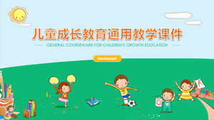 신선한 만화 성장 교육 PPT 템플릿 다운로드