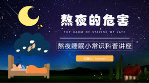 Descărcați șablonul PPT pentru prelegerea de popularizare a științei despre a rămâne treaz până târziu pentru sfaturi de somn