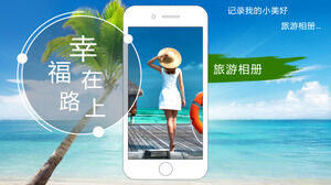 Pobierz szablon PPT dla nadmorskiego albumu podróżniczego „Szczęście w drodze”.