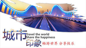 Piękne miasto Impression Travel Album Szablon PPT do pobrania